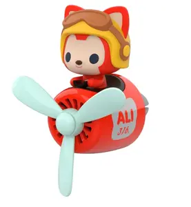 Scented Adventures: Bear Pilot Rotating Propeller Car Air Freshener for Stylish Vent Perfume Diffusion
