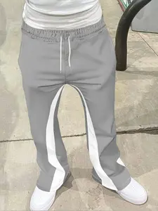 Men's Loose Fit 3D Print Bell Bottom Pants, Casual Sporty Streetwear, Hip Hop Vintage Long Pants, All Seasons Fashion, Athleisure Style Pants