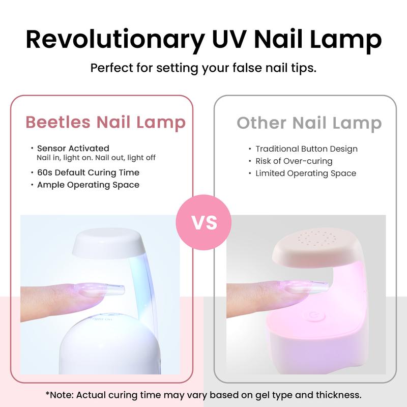 Beetles Tipex Instant Apex Nail Tips Thick Acrylic Nail Set for Flat Nails Manicure Stiletto Square Almond Coffin Nail Tips Nail Art DIY Gift for Women