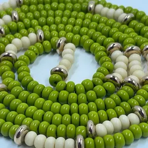 Anahata  - uGlow Skincare & Waistbeads - Glass Seed Beads Cotton Poly Thread Handmade Tie On for Everyday Wear Affirmation Practices Waist Training Feminine Energy Alignment