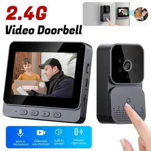 HD Wireless Video Doorbell Camera with 4.3'' Large Screen, Two Way Talk & Night Vision for Elderly Care at Home