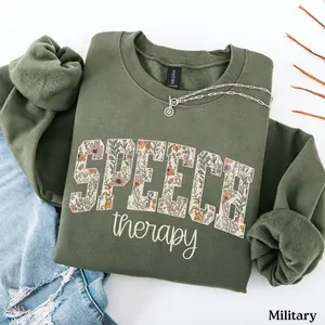 Speech Therapy T-Shirt or Sweatshirt, SLP T-Shirt , Speech Language Pathologist Sweatshirt, Speech Sweater, Slp Gift for Speech Teacher Cotton Fabric