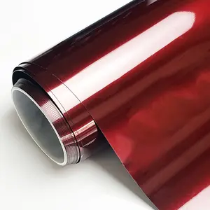 Premium PET High Glossy Liquid Metallic Dragon Blood Red Vinyl Wrap Film Car  Motorcycle Sticker Decal Air Release Self Adhesive Car Decals