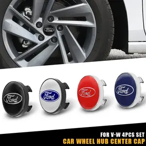 4pcs 60MM Aluminum Car Wheel Center Hub Caps Rim Cover Emblem Badge For Ford ST Focus Fiesta Kuga Ranger Mustang S-MAX Transit Auto Accessories