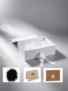 Multi-Use Bow Gift Box, Durable Paper Box with Ribbon, Ideal for Jewelry, Cosmetics, Birthday, Bridesmaid Gifts, Elegant Packaging Solution