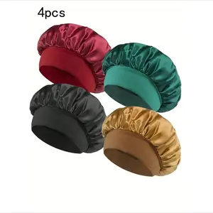 Women's Soft Satin Elastic Sleeping Hair Bonnet | Elegant Solid Color Lightweight Hair Cap for Night Hair Care & Hairstyle Keep