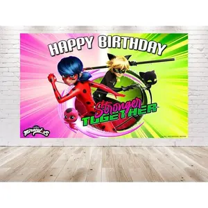 Miraculous Ladybug Party Backdrop 5x3 FT - The Ultimate Scene Setter for Themed Events!
