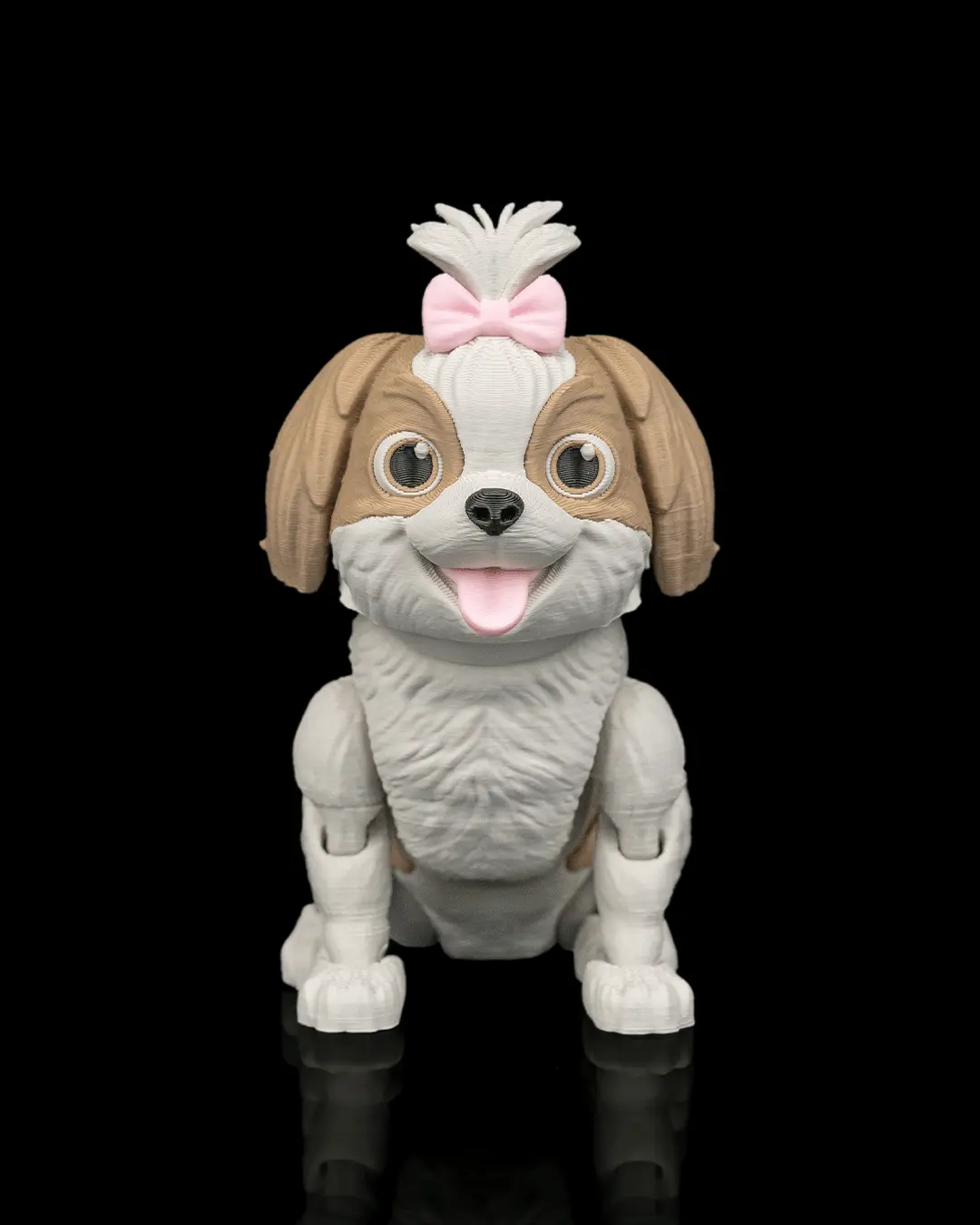 Shih Tzu Dog Figure Statue, Cute Sitting Puppy Sculpture for Desk Shelf and Bookcase, Realistic Dog Home Decor, Thoughtful Gift for Shih Tzu Owners