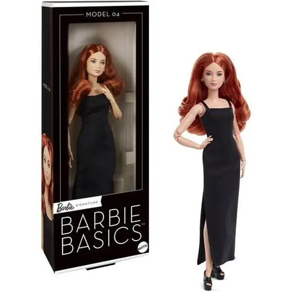 Barbie Basics Collectible Doll, Model 04 With Red Curly Hair, Black Dress & Platform Heels  [Collectible Figurine/Statue/Bust]