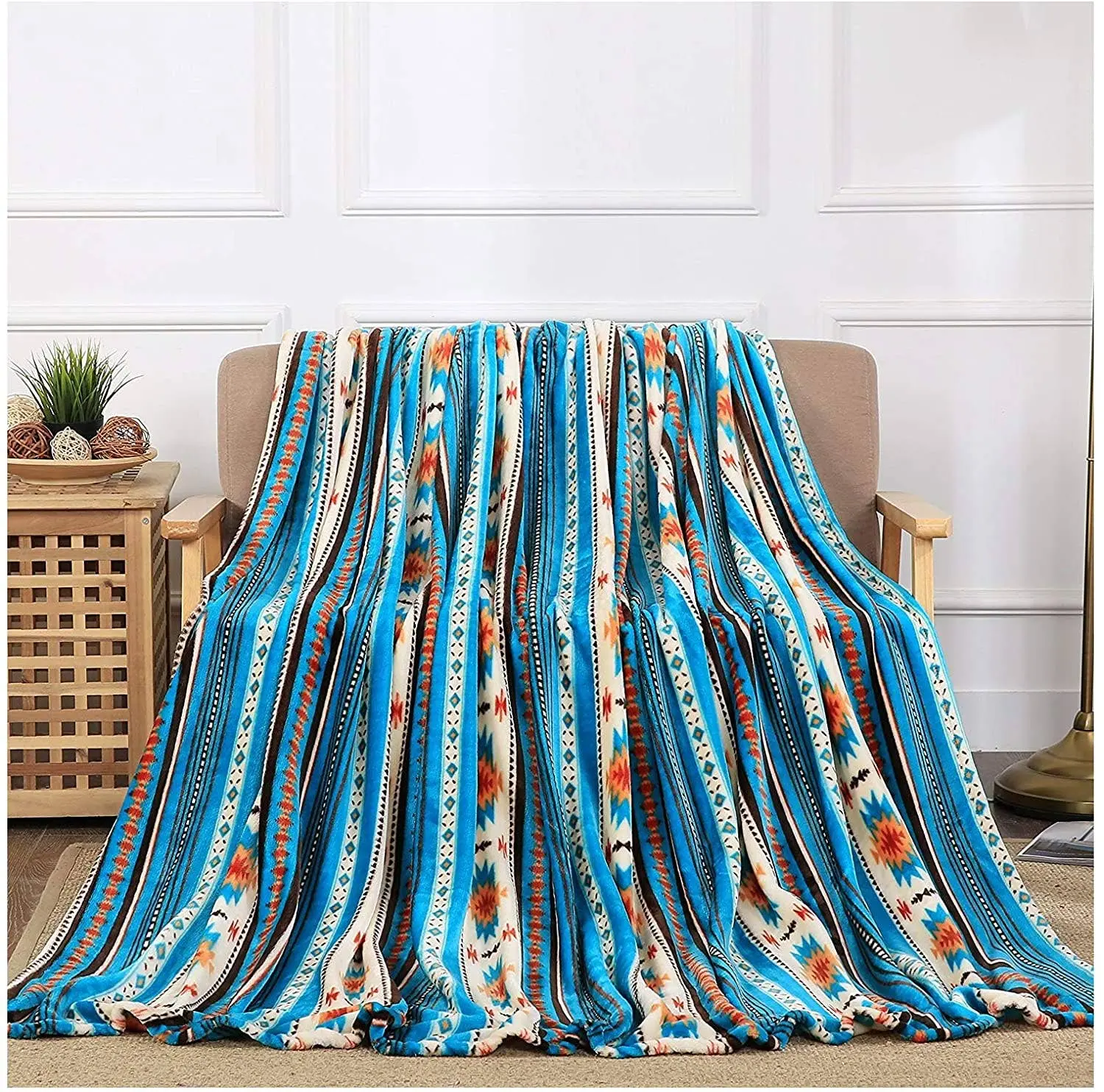 Western Linens - Southwestern Style Throw Blanket - 3 Different Colors
