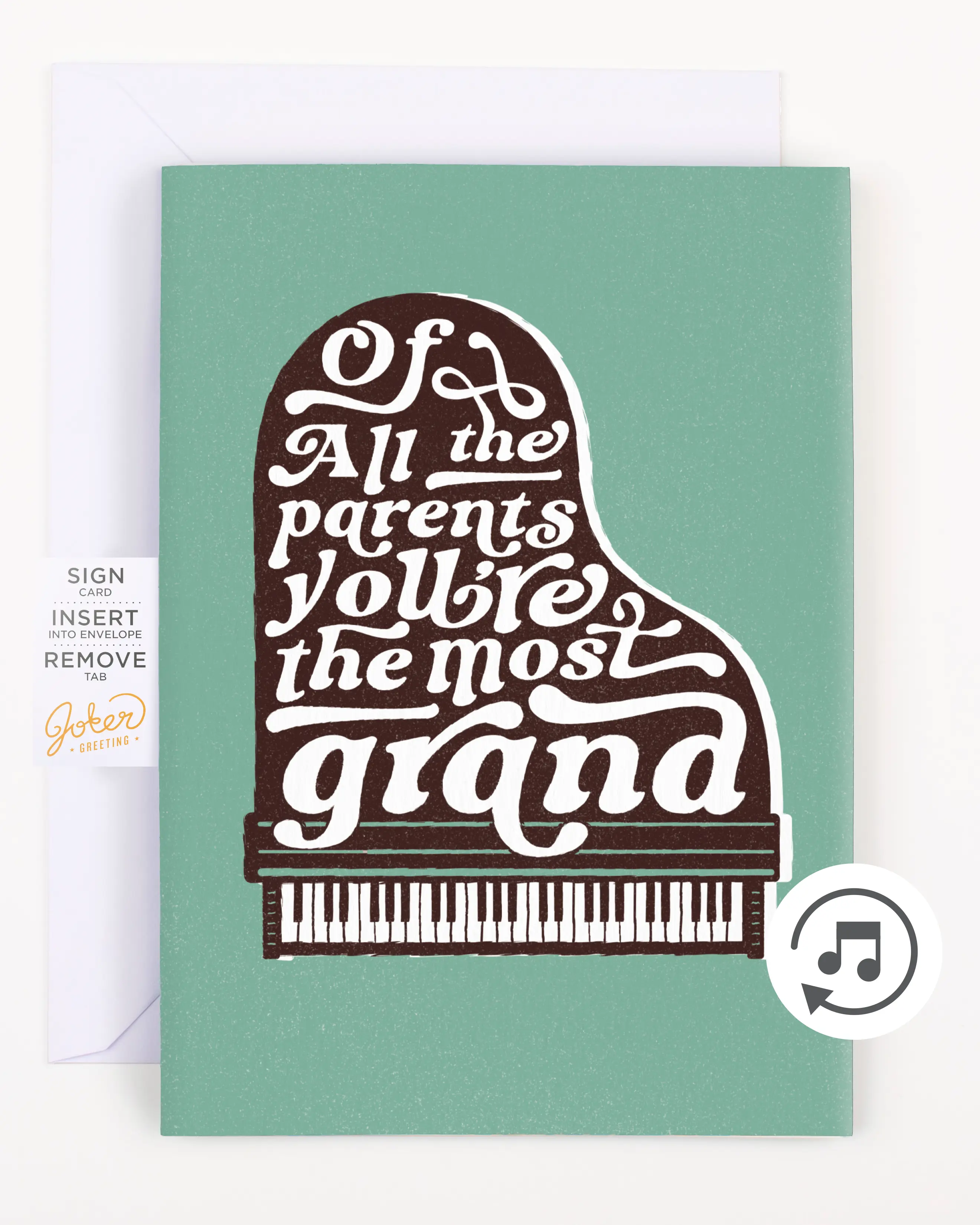 Appreciation Thanks Card - Endless Thank You Grandparent Card with Glitter, Ragtime Tune, Signable Design, Suitable for Any Time of Year