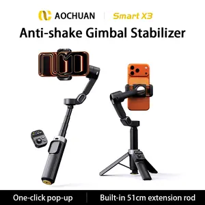 2026 New 3-Axis Gimbal Stabilizer with Extendable Selfie Stick - Auto Unfold Phone Stand for Video Recording, 360° Face/HGesture Tracking, Remote Control, Tripod Included for Smartphone Vlogging, Compatible with iPhone & Android