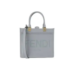 Pre-owned FENDI Calfskin Crossbody Bags Sunshine Shopper Medium Blue CPUSP0127