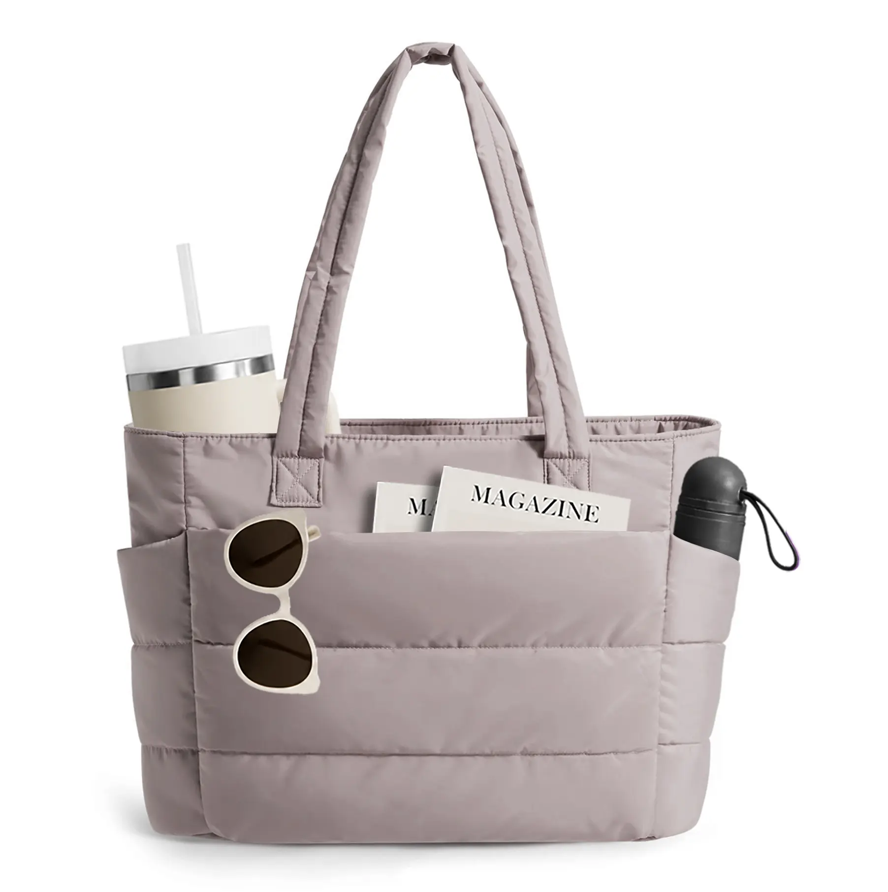 Women's Floral Design Tote Bag for Women-Light weight Puffy 13.8" Laptop Cloud Bag with Interior Cute Print for Work-Travel Accessories for Women, Everyday Handbag, School, Gym, Nurse, Clinical, Office Tote Bag