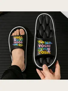 Yoshi Character Print Slippers for Men Women Soft Comfortable Non-Slip Indoor Home Slippers Cute Cartoon Game Themed House Shoes Lightweight Breathable Casual Footwear