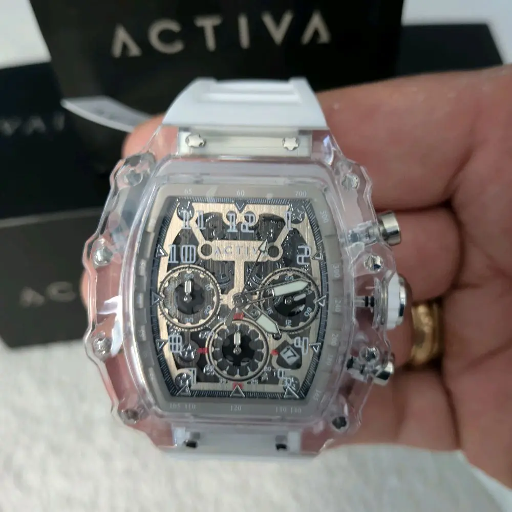 Activa X Invicta 44mm Quartz Transparente Esquelatizado CHRONOGRAPH