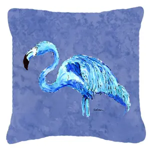 Carolines Treasures  Flamingo On Slate Blue Indoor & Outdoor Fabric Decorative Pillow