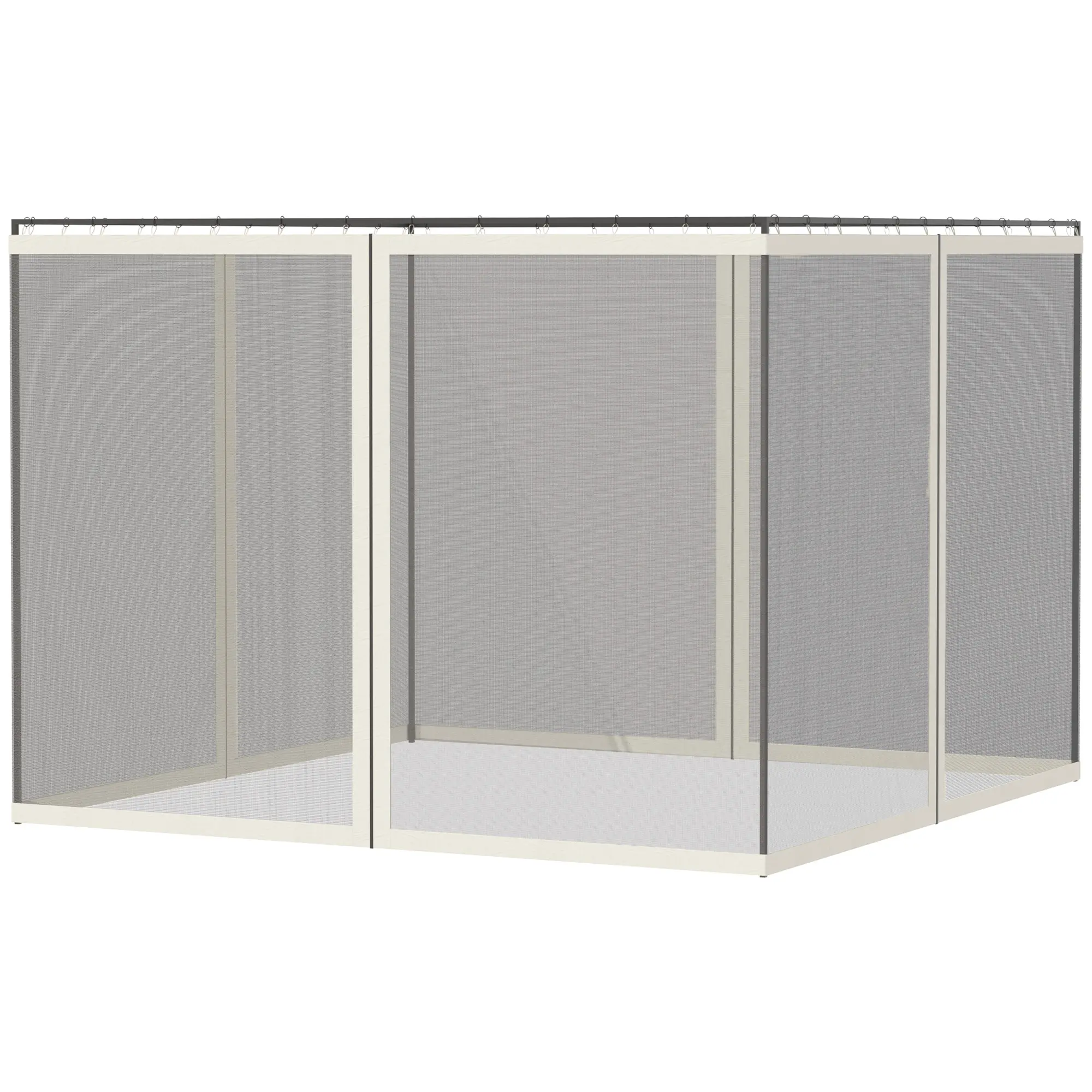 10' x 13' Gazebo & Canopy Tent Replacement Mesh Sidewall Netting - Heavy-Duty White Polyester Mesh, Smooth Zipper Closures, Breathable Bug-Proof for Extra Large Outdoor Shelters, Summer Insect Protection