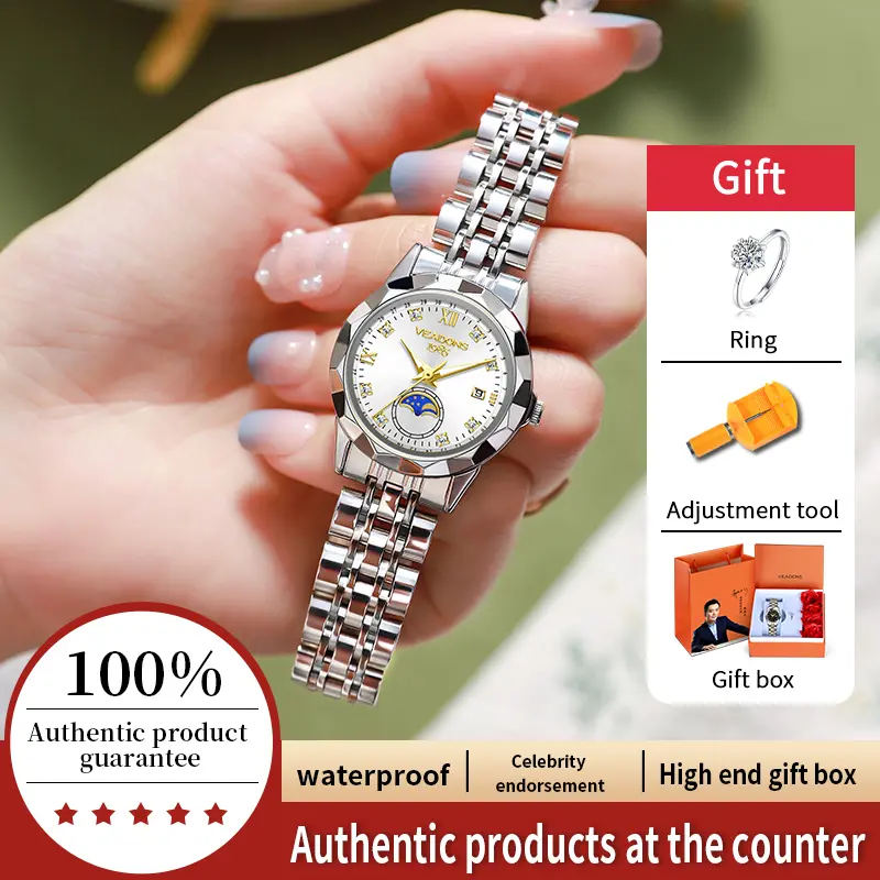 Luxurious and elegant women's wristwatch: It is stylish, elegant, and features a simple design. It makes an ideal Valentine's Day gift for partners, mothers, daughters, and ladies.