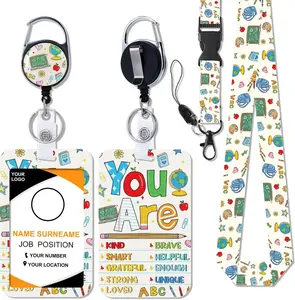 Teacher Lanyard with ID Holder - You Are Teacher Lanyards for ID Badges, Cute ID Badge Holders Retractable,  Carabiner Clip Breakaway Lanyard Gifts for Women School Teachers