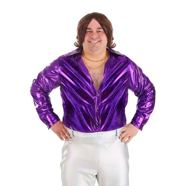 Men's Plus Size Shattered Glass Disco Shirt