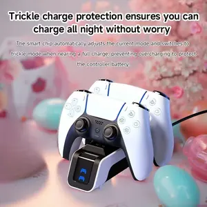 Ps5 Controller Charging Base with Breathing Light, Anti-Slip Abs Material, Dual Fast Charging Handles, Mechanical Design