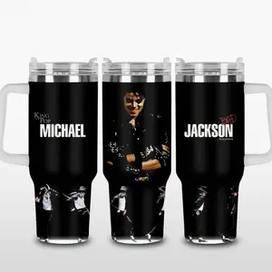 [MADE IN US] Vacuum Insulated Tumbler Michael Jackson with Lid - Stainless Steel Travel Coffee Mug Double Wall Hot & Cold Drink Cup Leakproof Portable
