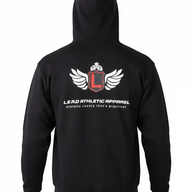L.E.A.D Athletic Hoodie - Black, Long Sleeve, Hooded, Casual Style, Medium Fit, Suitable for All Seasons