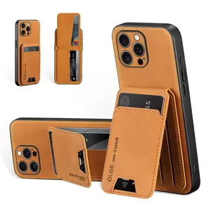 Luxury PU Leather Card Bag for Phone Case Cover for iPhone 16promax 16e 15plus 14pro 13 12 11 xsmax xr