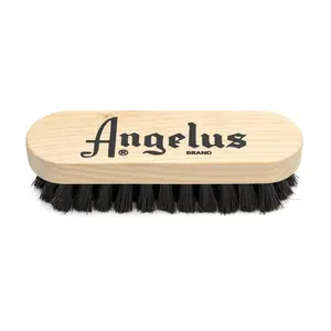 Angelus Premium Shoe Shine Brush - 100% Real Horsehair, For Bufffing And Polishing Shoes, Cleaning Brush, Car Detailing Soft Bristle Brush, Interior Cleaning Brush
