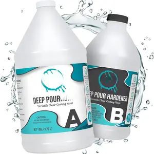 Deep Pour   Kit 1.5 Gallon -  Safe, Clear Casting, Ideal for River Tables, Castings & DIY Projects - Low Odor, High-Gloss Finish, Up to 4" Pouring Depth