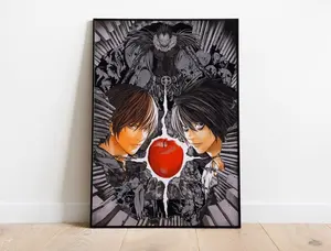 (Poster) Death Note  Ryuk, Light Yagami, L, Anime Poster Poster  - Vintage Wall Art - Anime Lover House Decor - Gift for Fans