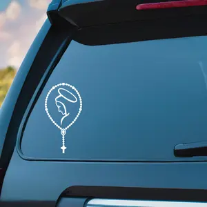 Lady Rosary Car Decal Stickers - Original Product with Simple Design and High-Quality Material for Home Decor