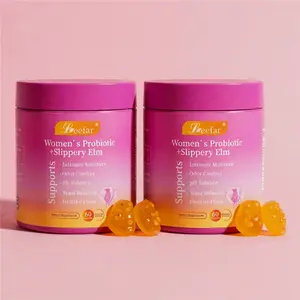 Nature Derived Juicy Hawaiian Pineapple Jelly Candy Slippery Elm Chewy Lactobacillus Balance Flora Feminine Probiotic Gummy