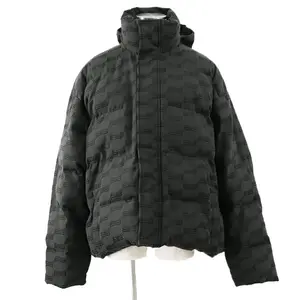 Pre-owned Balenciaga Cotton Small Leather Goods WARDROBE Monogram BB Logo Jacquard Cotton/Polyester Down Jacket