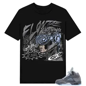 Wolf Grey 5s Flontae T-Shirt Justify Graphic, Shirt To Match sneaker Streetwear Graphic Shirt Men Women