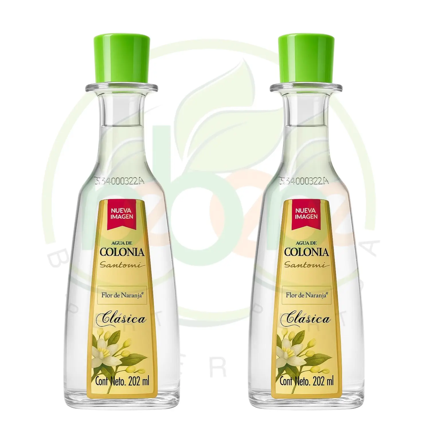 2 X Sanborns Agua De Colonia Clasica Flor De Naranja Unisex 202ml Each Glass Bottle