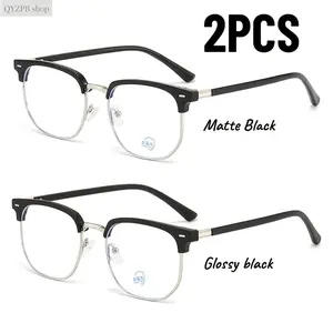 2-Pack Ultra-Light Semi-Rimless Photochromic Blue Light Glasses UV400 Anti-Glare Computer Glasses Eye Strain Relief Screen Time Gaming Office WFH Business Daily Wear Commute/Driving/Travel Christmas Gift,summerwins