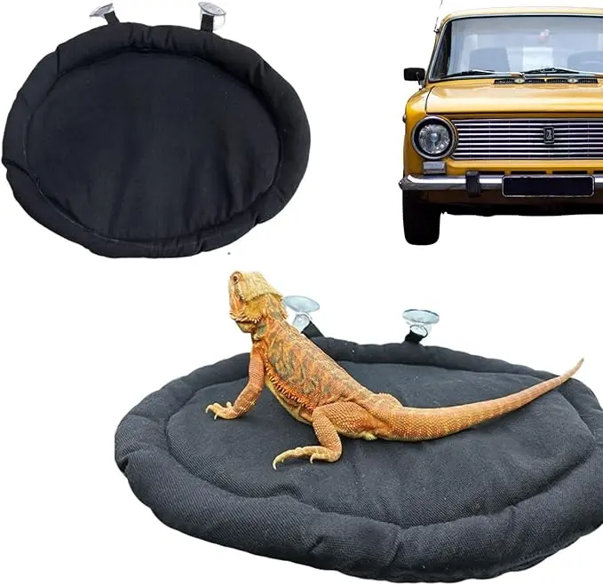 Small Animal Dual-Use Car & Home Reptile Mat with Soft Fillings - Warm, Comfortable Pet Bed for Reptiles (Lizard, Gecko) & Small Pets (Guinea Pig, Rabbit, Hamster)