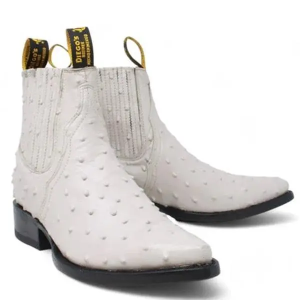 Botines Charros Hueso Avestruz Grabado para Hombre | Diego’s