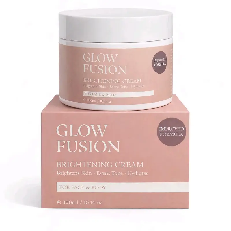 Glisser Glow Fusion Brightening Cream 8.5 oz Body Care Radiant with Niacinamide Alpha-arbutin & Glycolic Acid for Even Tone & Brightness