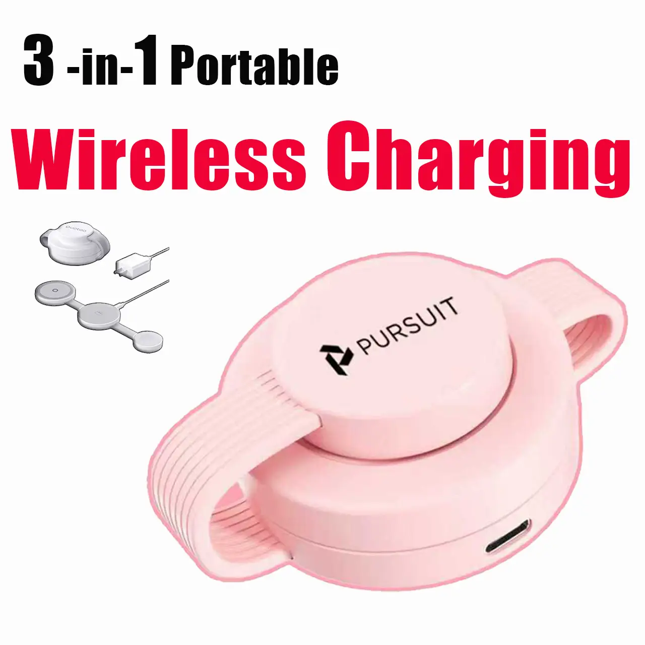 Pursuit 3-in-1 MagSafe Wireless-Foldable Fast Charge for iPhone & Apple Watch, AirPods, Android Magnetic Mount, Portable Travel Electronic