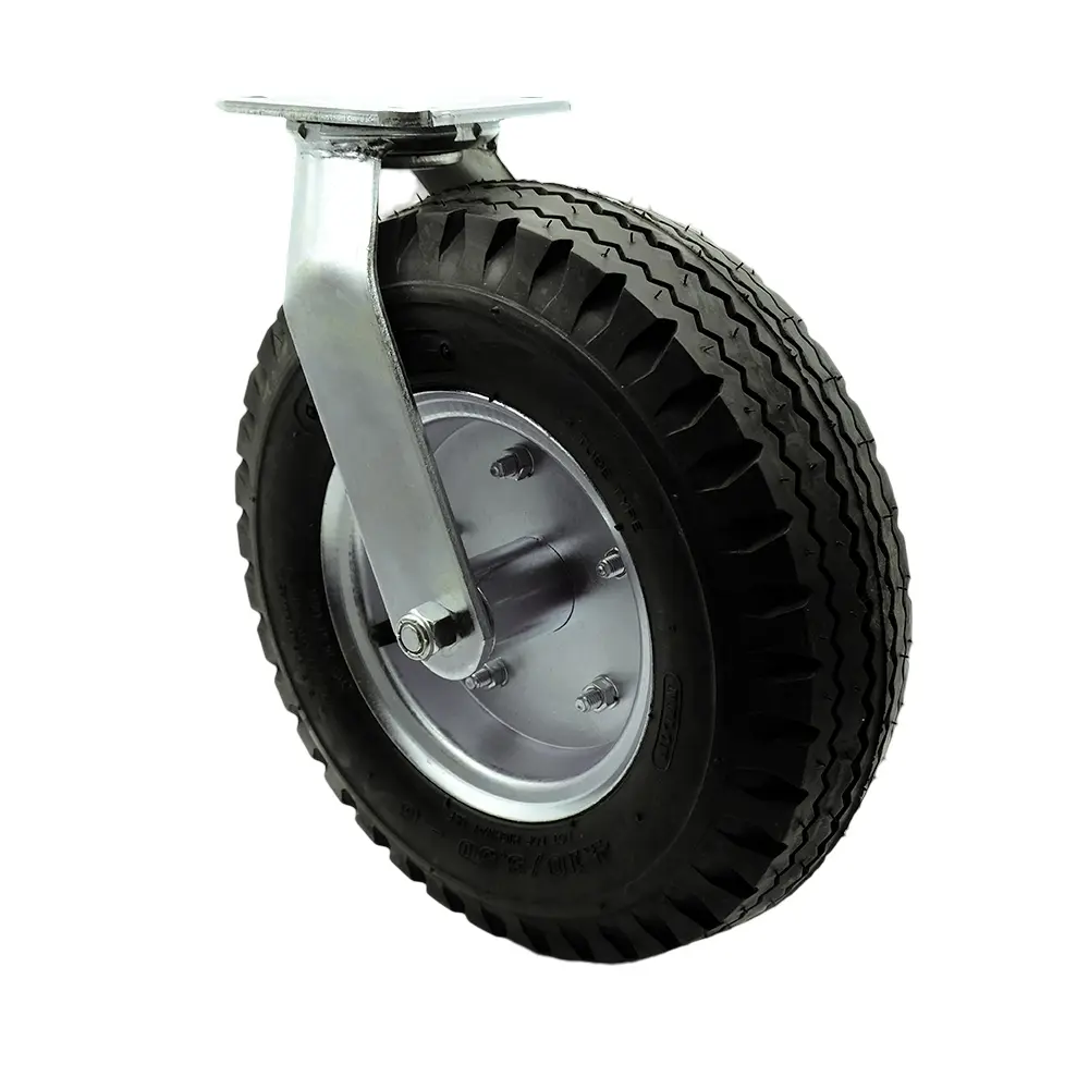 12 Inch Swivel Pneumatic Caster - Black Rubber Wheel - Heavy Duty Caster - 450 lbs. Capacity/Caster - Service Caster Brand