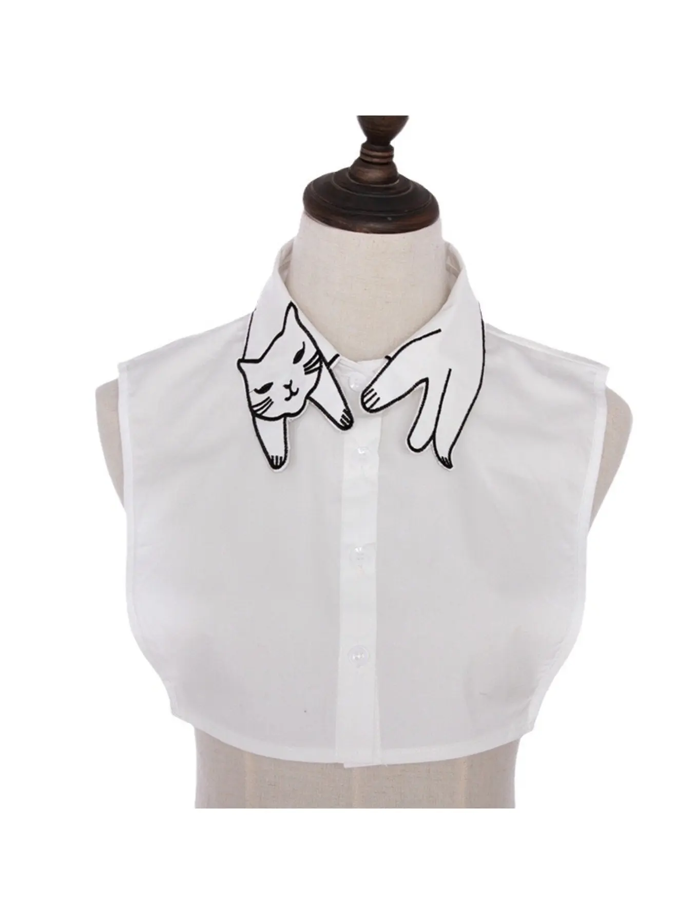 False collar, versatile fake shirt collar, autumn and winter sweater decoration, shirt collar inner layer, base layer, cat black and white Peter Pan collar.