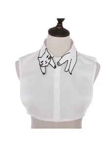 False collar, versatile fake shirt collar, autumn and winter sweater decoration, shirt collar inner layer, base layer, cat black and white Peter Pan collar.