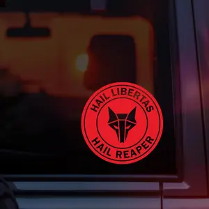 Red Rising Vinyl Car Decal, Howler Sigil with “Hail Libertas Hail Reaper”, Pierce Brown Fandom Sticker for Cars, Laptops & Water Bottles, Perfect for Howlers, Darrow Fans, Red Rising Readers & BookTok Sci-Fi Lovers