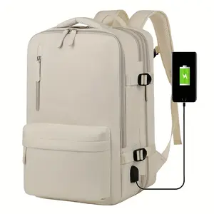 Fashion Men and Women Expandable Nylon Backpack With Dry And Wet Separation, Large Capacity Travel Bag, 16.5" Anti-Theft Laptop Compartment, Versatile Pockets, Lightweight For Business Trips And Vacations
