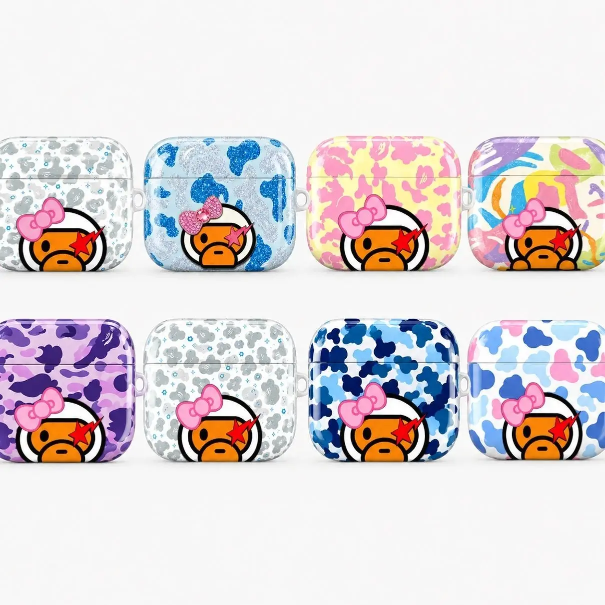 Cute Monkey Camo Airpods Case - Y2K Streetwear Protective Cover for AirPods Pro 1 2 3 , Airpod 1 2 3 4 Aesthetic Air Pods Case Cover Protective