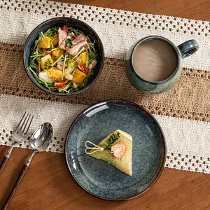 Breakfast Set for One Person, 3-Piece Durable Tableware Set, Microwave & Dishwasher Safe, Scratch-Resistant, Available in Two Colors, Dinner Sets