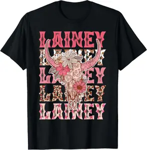 100% cotton Unisex Lainey Name Personalized Name Cowgirl T-Shirt
